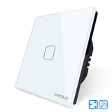 Load image into Gallery viewer, EU/UK Standard 1GANG 2Way Stair Cross Glass Panel RF Touch Light Switch