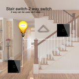 Load image into Gallery viewer, US/AU Standard SAA 1/2/3 Gang 2/3 Way Stair Glass Panel Touch Light Switch