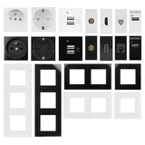 Load image into Gallery viewer, EU/UK Standard 1/2/3/4Gang  Glass Panel Touch Tuya Wifi Light Switch And UK Socket TV LAN Plug