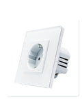 Load image into Gallery viewer, EU Standard Tempered Glass Panel Tuya WIFI Smart Socket Plug With Power Monitor